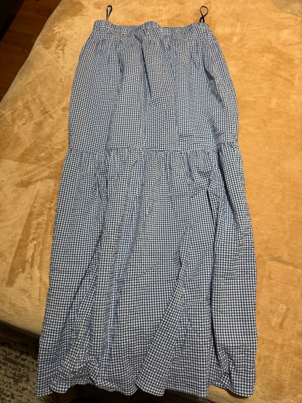 Blue Gingham Women’s Maxi Skirt